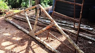 [Off Grid Build] Natural round wood ceiling trusses