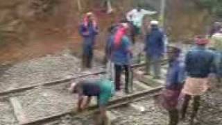 Goods train Derailed near pudukkad