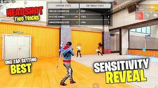 BEST ONE TAP SETTING || HEADSHOT TWO TRICKS || SESITIVITY REVEAL || FREE FIRE NEW GAMEPLAY VIDEO