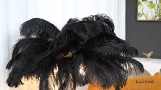 Black Ostrich Feather Table Lamp Ⅰ