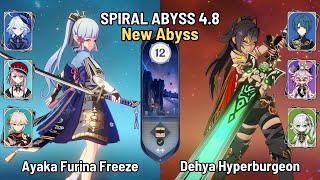 NEW SPIRAL ABYSS 4.8 | C0 Ayaka Furina Freeze | C2 Dehya Nahida Hyperburgeon | Genshin Impact