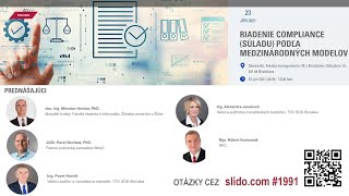 Konferencia: RIADENIE COMPLIANCE (SÚLADU) PODĽA MEDZINÁRODNÝCH MODELOV