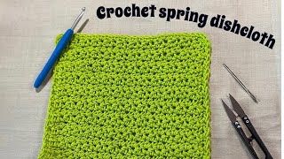 How to crochet spring dishcloth. beginner friendlly/left handed/roze bradshaw