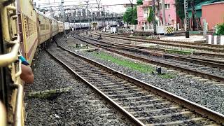 03045 Up Howrah Rampurhat Spl and local train departs Howrah Stn few metres apart #shorts