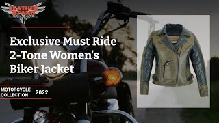 Exclusive Must Ride 2 Tone Women's Biker Jacket