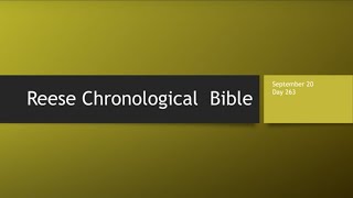 Day 263 or September 20th - Dramatized Chronological Daily Bible Reading