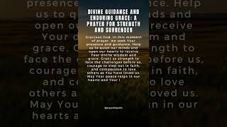 Divine Guidance and Enduring Grace: A Prayer for Strength and Surrender