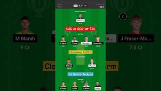 AUS vs SCO Dream11 Prediction || AUS vs SCO Dream11 Team || 1st T20 || #dream11