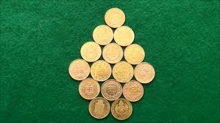 15 different 5.806g Gold Coins