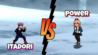 Itadori Vs Power jujutsu kaisen x chainsaw man fights / mugen