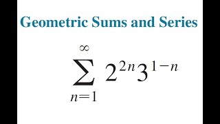 Geometric Series 2^2n/3^(1-n) Is Not Convergent Since The Ratio |r| Is More Than 1