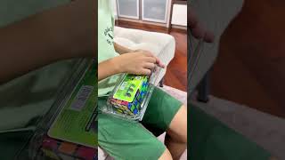 Kids recycle empty avocado container for Rubik’s cubes. #recycle #rubikscube #kids