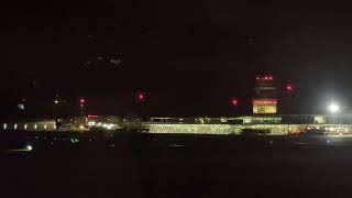 Landing at Graz Airport (GRZ) Austrian Airlines OS975 at night OE-LWN