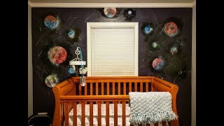 Space Themed Spray Paint Art For My Son's Nursery