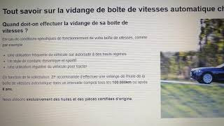 boite auto a vidanger ou pas et retour d expérience