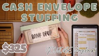 $325 Cash Envelope Stuffing | YOUTUBE Paycheck! | 24 Year Old Budgets