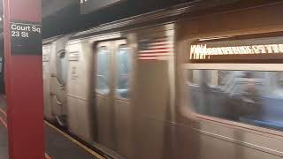 MTA NYC Subway: IND Queens Blvd Line: Forest Hills Bound Alstom R160A-1 (M) Train @ Court Sq-23 St