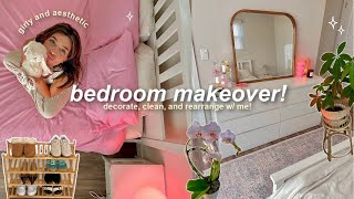 GIRLY ROOM MAKEOVER ⋆౨ৎ˚⟡˖ ࣪  ultimate transformation for an aesthetic PINK bedroom!