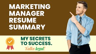 Marketing Manager Resume Summary II How To Write Professional Headline - Talks Legal Tips