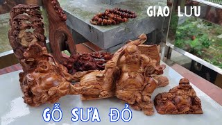 Giao Lưu Tượng Phật Di Lặc Gỗ Sưa Đỏ - Gỗ Sưa Bắc Trên 20 Tuổi Tượng Di Lặc Để Xe - Gỗ Sưa Đỏ VN