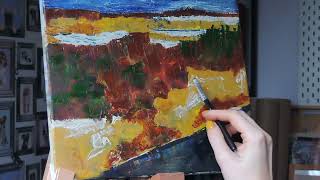 Live Landscape Painting with Silicone Brushes | Painting