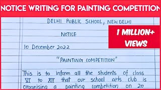 Notice writing for painting competition in school #noticewriting#noticewritingforpaintingcompetition