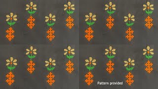 #76 - All over kutch work flower design for sarees and Kurtis #sindhiembroidery #gujaratisilai