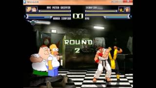 MUGEN Homer Simpson (me) & Peter Griffin VS Ryu and Scorpion