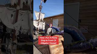 How I Put A Pirate Ship In Front Of Alligator House! 🏴‍☠️#shorts #pirates