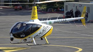 Rare Robinson R66 Brazil Policia landing at HAI heli expo 2024 helicopter