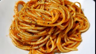 Spaghetti in tomato sauce. रेड सॉस पास्ता. Easy pasta recipe पास्ता रेसिपी हिन्दी