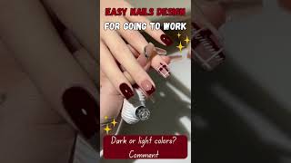 Simple nails design with elegant dark colors for daily routine #nailart #nails #shortsviral