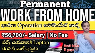 Permanent work from home jobs in Telugu | ₹56k salary | Free Laptop + wifi | jobs | @Sjajobsinfo