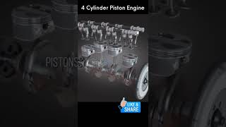 how 4 cylinder piston  engine work ⁉️😱 #automobile #engineering #mechanical #dprinting #projectk