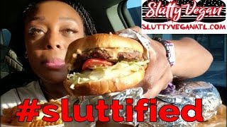 Slutty Vegan Mukbang + Review :: The Best Burger Ever!!