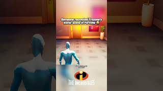 Frozone's iconic "super suit" scene in Fortnite