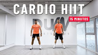 CARDIO HIIT 15 minutos | Quema 300 calorías en CASA SIN EQUIPO