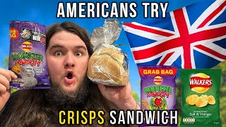 Americans try UK Crisp Sandwich (British Food)