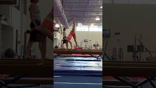 doing beam things in my favorite Leotard