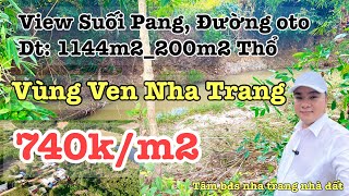 Quá Rẻ Cho Lô Đất Thổ Cư View Suối  1144m2 Chỉ 740k/m2 vùng ven nha trang , xã khánh bình khánh vĩnh