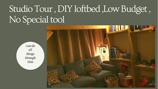 DIY LOFT BED I BUDGET LOFT BED I Small Studio I No Special Tools