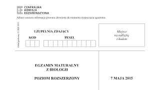 Biologia Maj 2015 STARA PODSTAWA część 1 (Live) [matura]