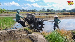 Traktor Sawah Menggarap Tanah Yang Sudah Lembek