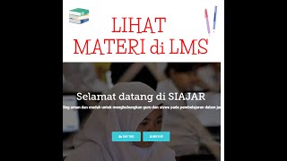 TUTORIAL CARA LIHAT MATERI DI LMS