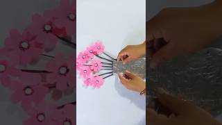 Amazing Paper Flowers With Pot | Making Paper Flowers #shorts #viral #trending