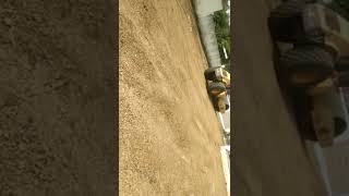 Compaction and leveling of muram  layer in road work by vibratory roller