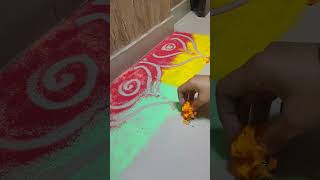 Quick and Easy Rangoli Design | Rangoli for Diwali | Rangoli for festivals #shorts #youtubeshorts