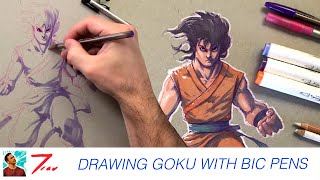 Drawing Goku with BIC Pens and Markers