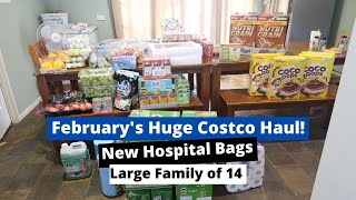 FEBRUARY'S HUGE COSTCO HAUL | NEW HOSPITAL BAGS | Large Family of 14 Daily Vlog