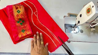 Paithani saree Blouse Neck Designs | Cutting And Stitching Back Neck Blouse Design | BlouseKi Design